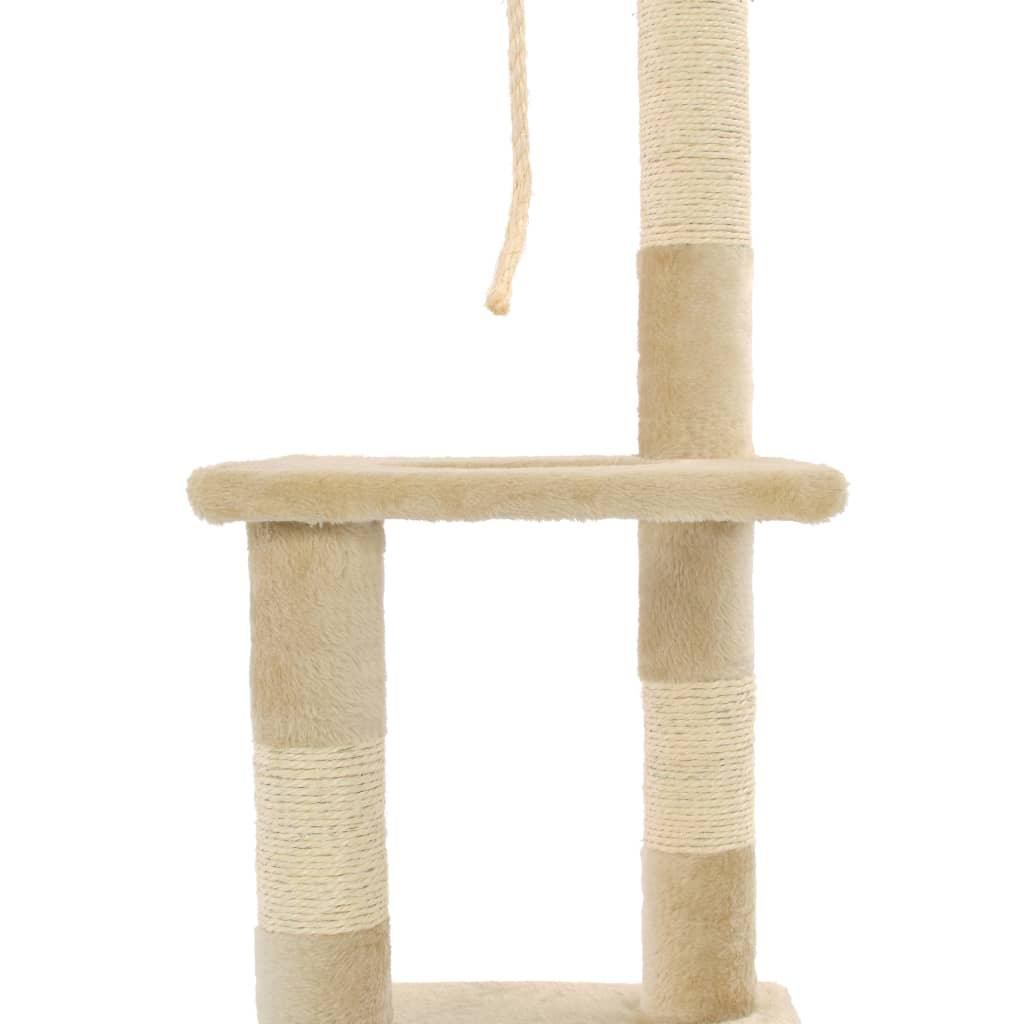 Arbre à chat avec griffoirs en sisal 109 cm Beige - Animalerie en ligne Kat-Shop