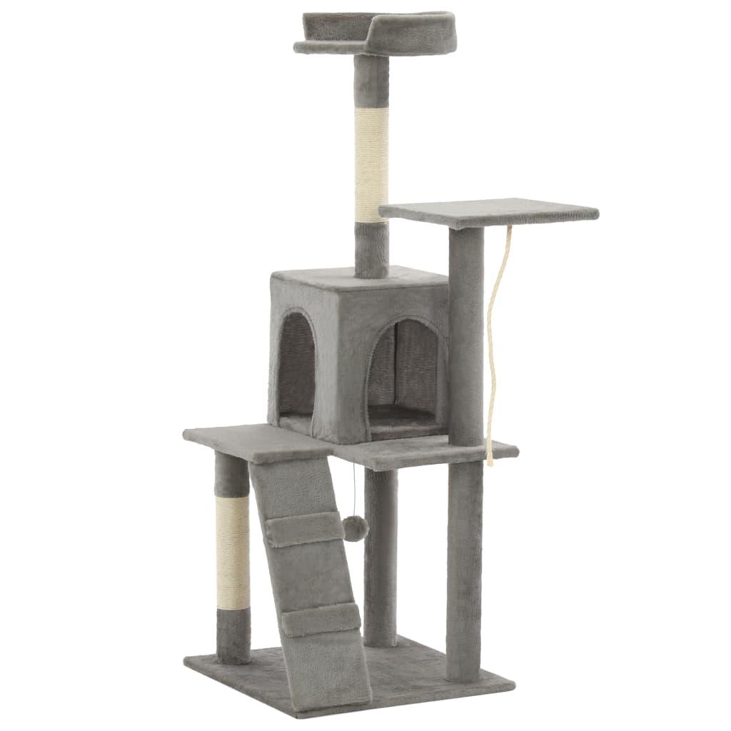 Arbre à chat avec griffoirs en sisal 120 cm Gris - Animalerie en ligne Kat-Shop