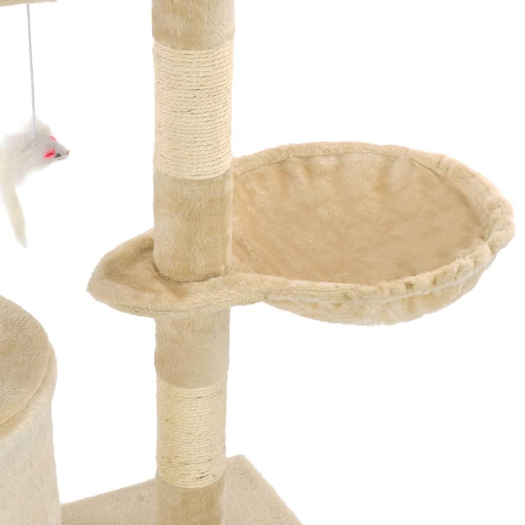 Arbre à chat avec griffoirs en sisal 138 cm Beige - www.kat-shop.be