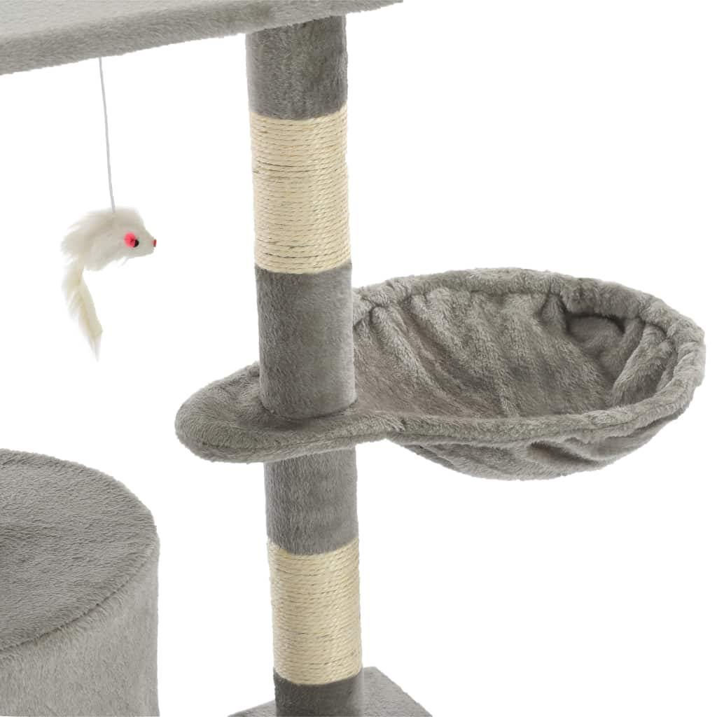 Arbre à chat avec griffoirs en sisal 138 cm Gris - www.kat-shop.be