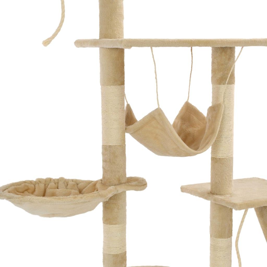 Arbre à chat avec griffoirs en sisal 230-250 cm Beige - Animalerie en ligne Kat-Shop