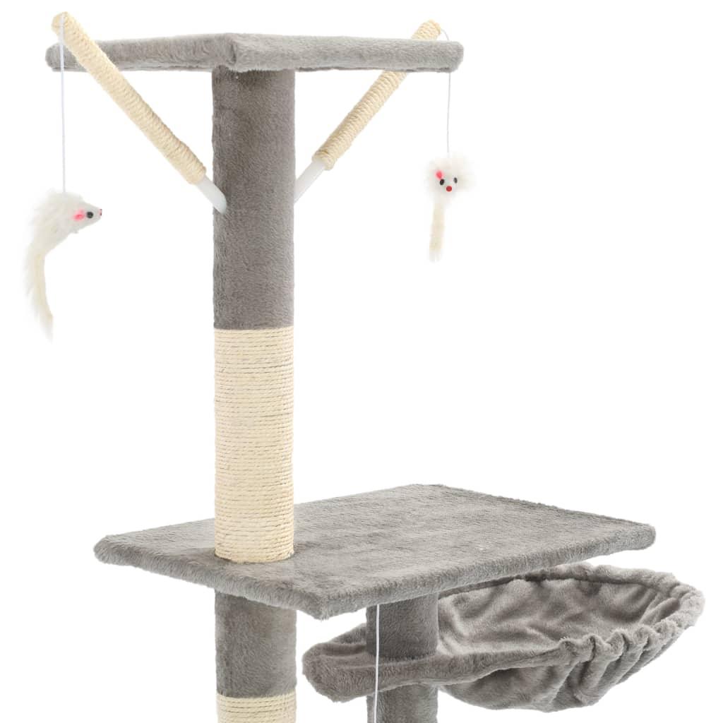 Arbre à chat avec griffoirs en sisal 230-250 cm Gris - Animalerie en ligne Kat-Shop
