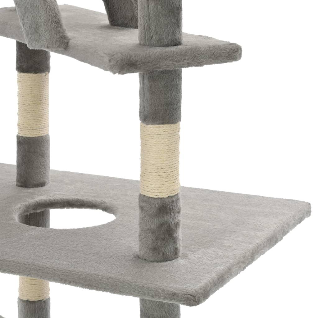 Arbre à chat avec griffoirs en sisal 230-260 cm Gris - Animalerie en ligne Kat-Shop