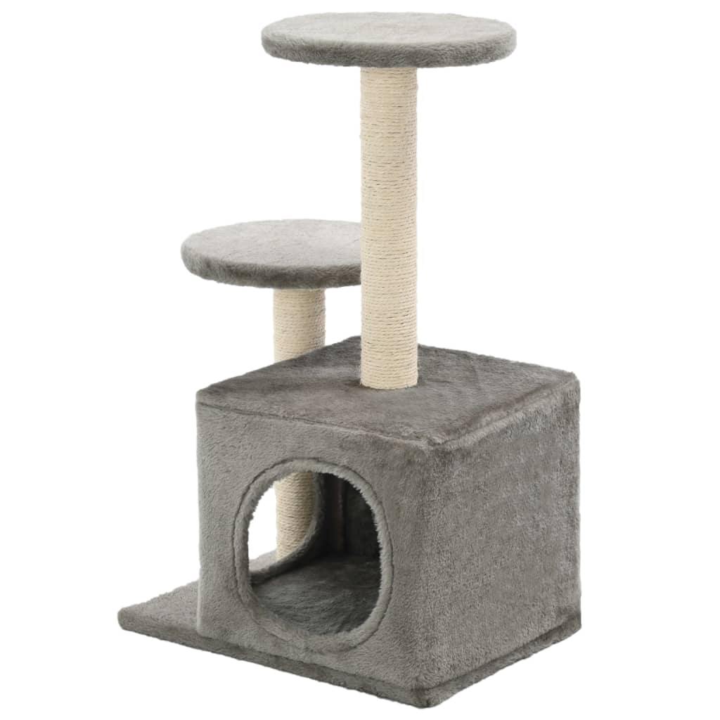 Arbre à chat avec griffoirs en sisal 60 cm Gris - www.kat-shop.be