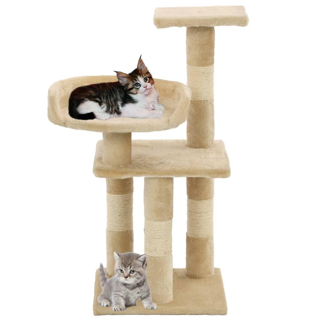 Arbre à chat avec griffoirs en sisal 65 cm Beige - Animalerie en ligne Kat-Shop
