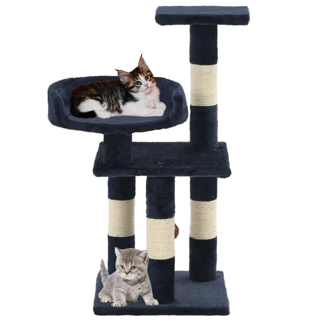 Arbre à chat avec griffoirs en sisal 65 cm Bleu - Animalerie en ligne Kat-Shop