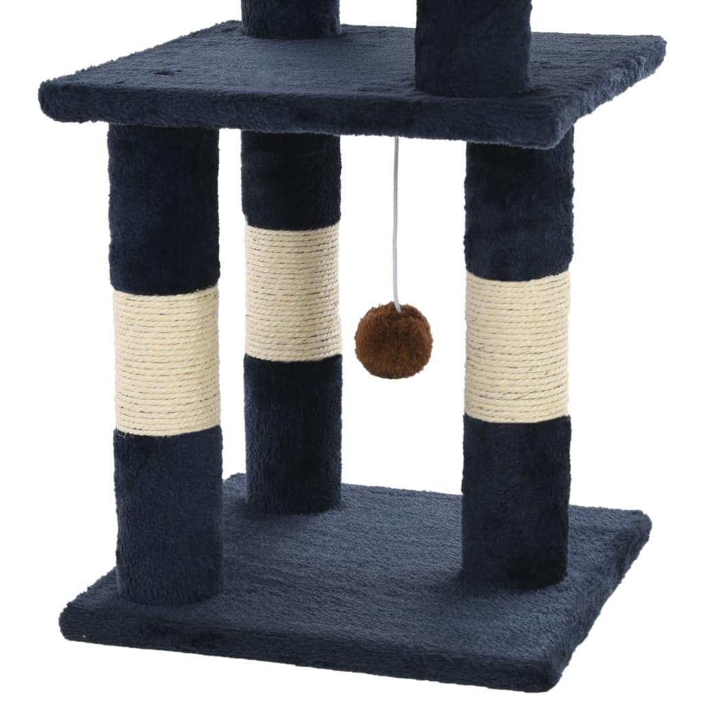 Arbre à chat avec griffoirs en sisal 65 cm Bleu - Animalerie en ligne Kat-Shop