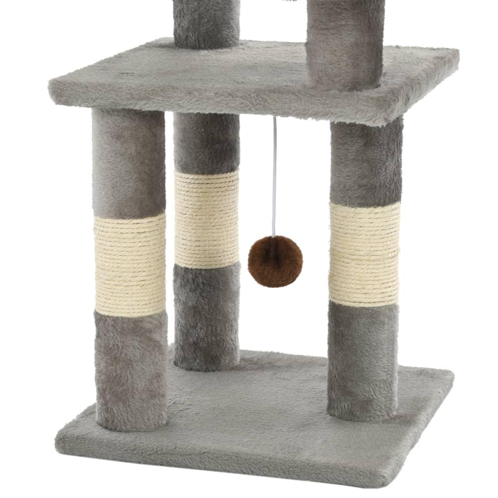 Arbre à chat avec griffoirs en sisal 65 cm Gris - Animalerie en ligne Kat-Shop