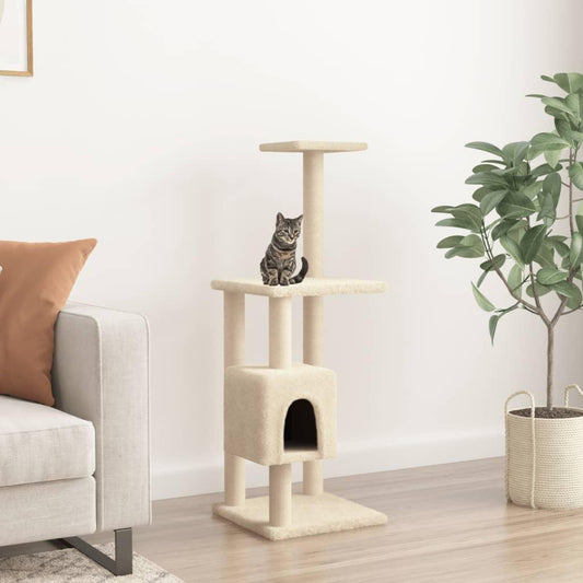 Arbre à chat avec griffoirs en sisal Crème 104 cm - Animalerie en ligne Kat-Shop
