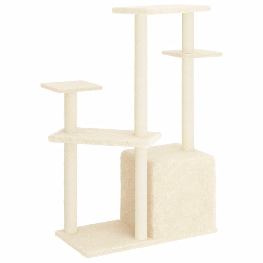 Arbre à chat avec griffoirs en sisal crème 107,5 cm - Animalerie en ligne Kat-Shop