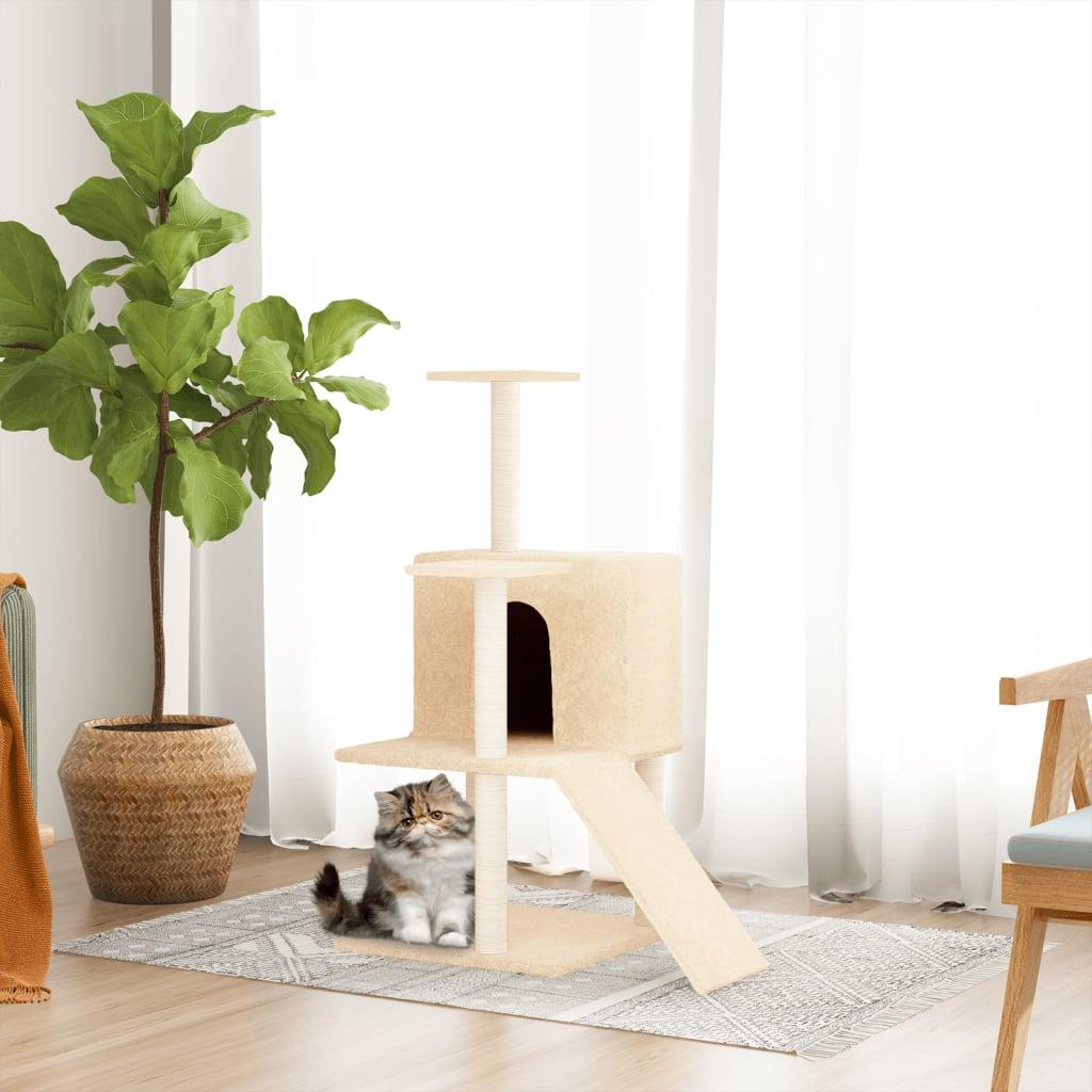 Arbre à chat avec griffoirs en sisal Crème 109 cm - Animalerie en ligne www.kat-shop.be