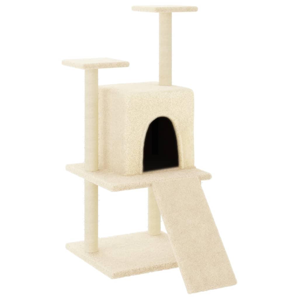 Arbre à chat avec griffoirs en sisal crème 110 cm - Animalerie en ligne Kat-Shop