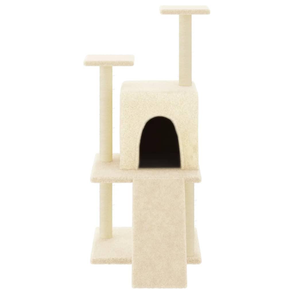 Arbre à chat avec griffoirs en sisal crème 110 cm - Animalerie en ligne Kat-Shop