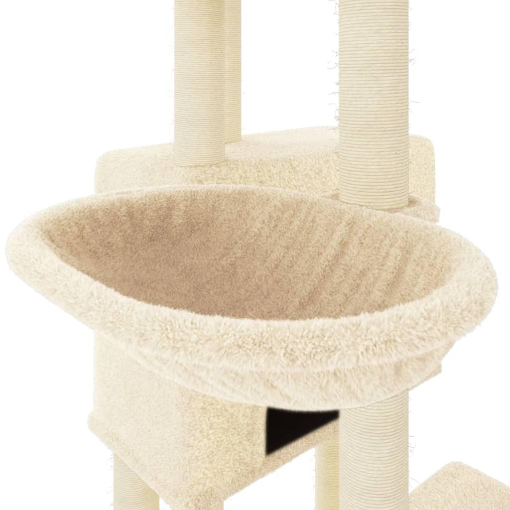 Arbre à chat avec griffoirs en sisal crème 122 cm - Animalerie en ligne Kat-Shop
