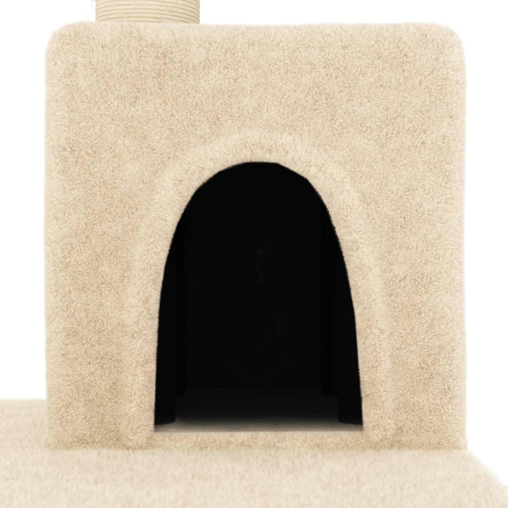 Arbre à chat avec griffoirs en sisal crème 123 cm - Animalerie en ligne Kat-Shop