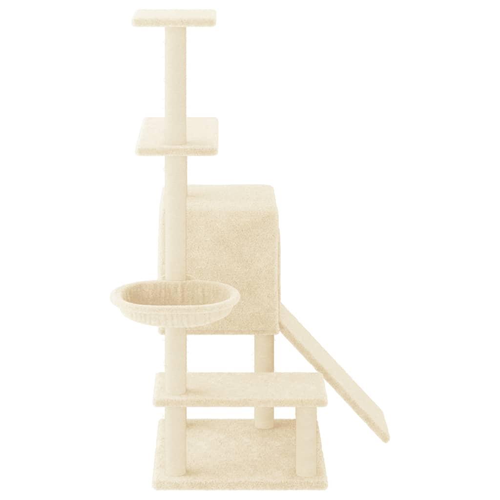 Arbre à chat avec griffoirs en sisal crème 130,5 cm - Animalerie en ligne Kat-Shop