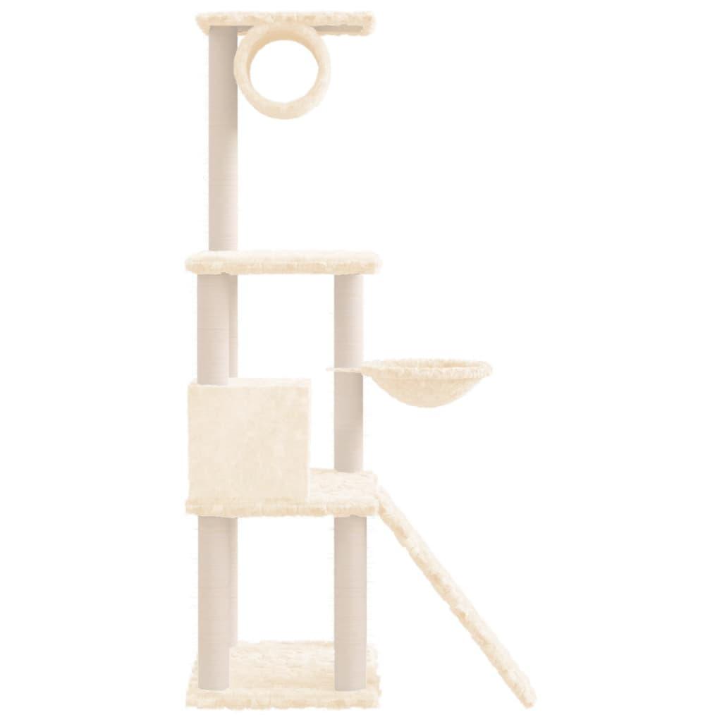 Arbre à chat avec griffoirs en sisal Crème 131 cm - Animalerie en ligne www.kat-shop.be