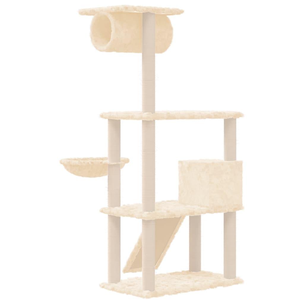 Arbre à chat avec griffoirs en sisal Crème 131 cm - Animalerie en ligne www.kat-shop.be