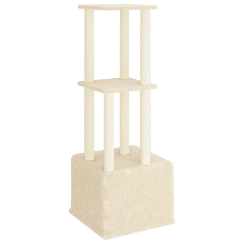 Arbre à chat avec griffoirs en sisal Crème 133,5 cm - Animalerie en ligne Kat-Shop