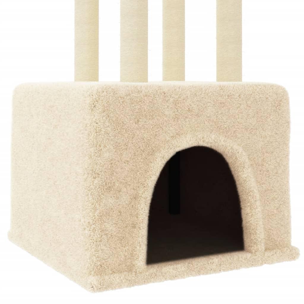 Arbre à chat avec griffoirs en sisal Crème 133,5 cm - Animalerie en ligne Kat-Shop