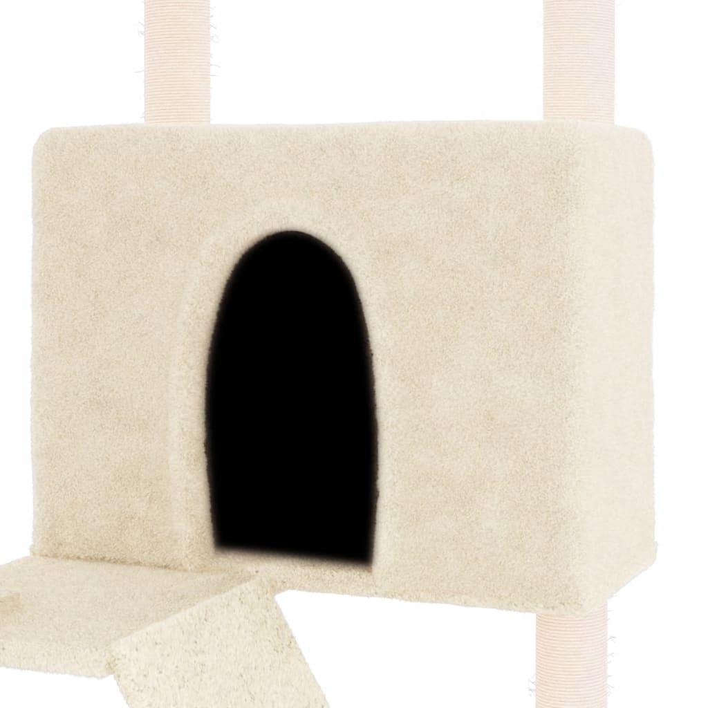Arbre à chat avec griffoirs en sisal crème 143 cm - Animalerie en ligne Kat-Shop