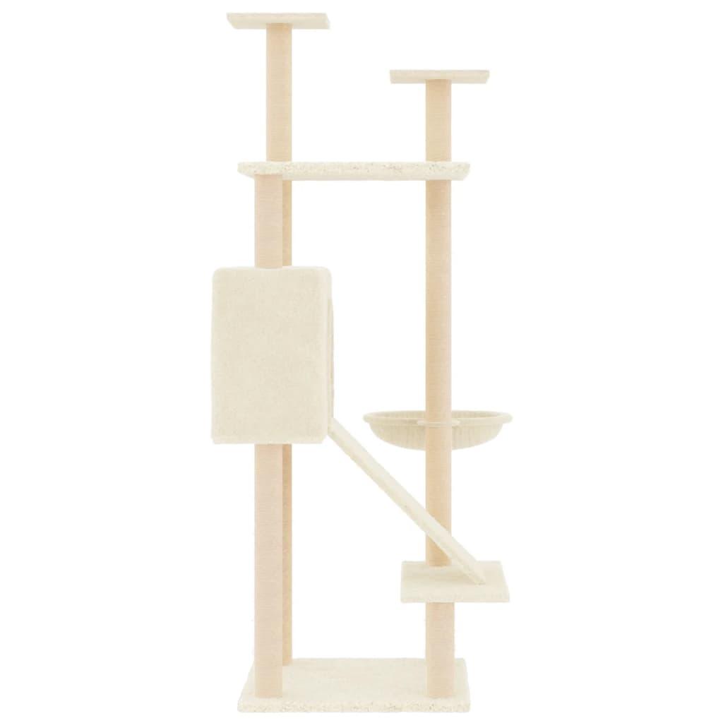 Arbre à chat avec griffoirs en sisal Crème 153 cm - Animalerie en ligne Kat-Shop