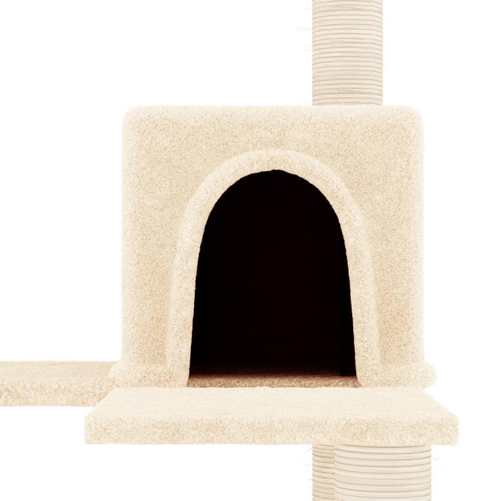 Arbre à chat avec griffoirs en sisal Crème 153 cm - Animalerie en ligne www.kat-shop.be