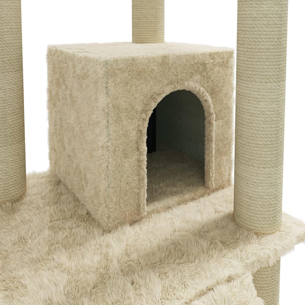 Arbre à chat avec griffoirs en sisal Crème 155 cm - Animalerie en ligne www.kat-shop.be