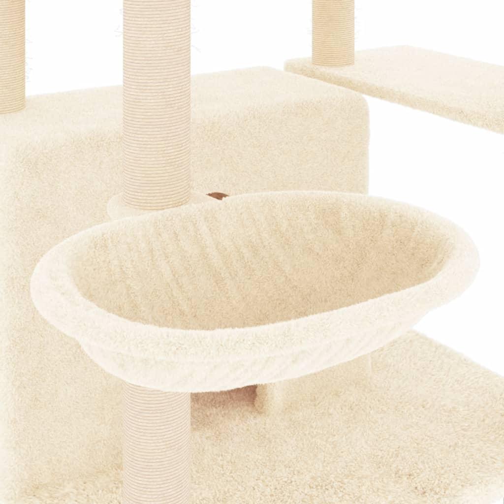 Arbre à chat avec griffoirs en sisal Crème 166 cm - Animalerie en ligne Kat-Shop