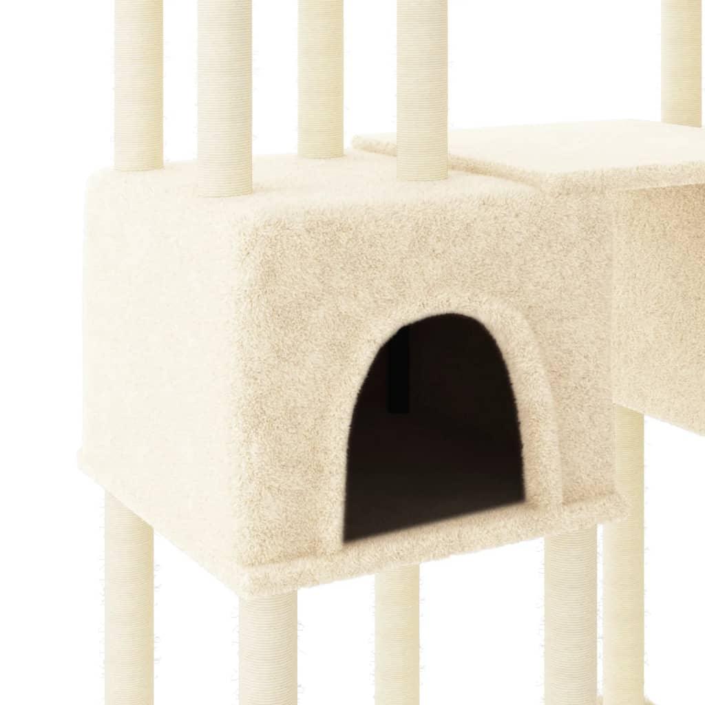 Arbre à chat avec griffoirs en sisal Crème 199 cm - Animalerie en ligne Kat-Shop