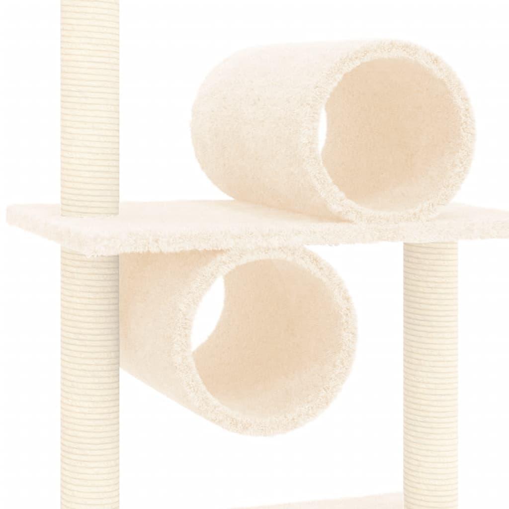 Arbre à chat avec griffoirs en sisal Crème 279 cm - Animalerie en ligne www.kat-shop.be