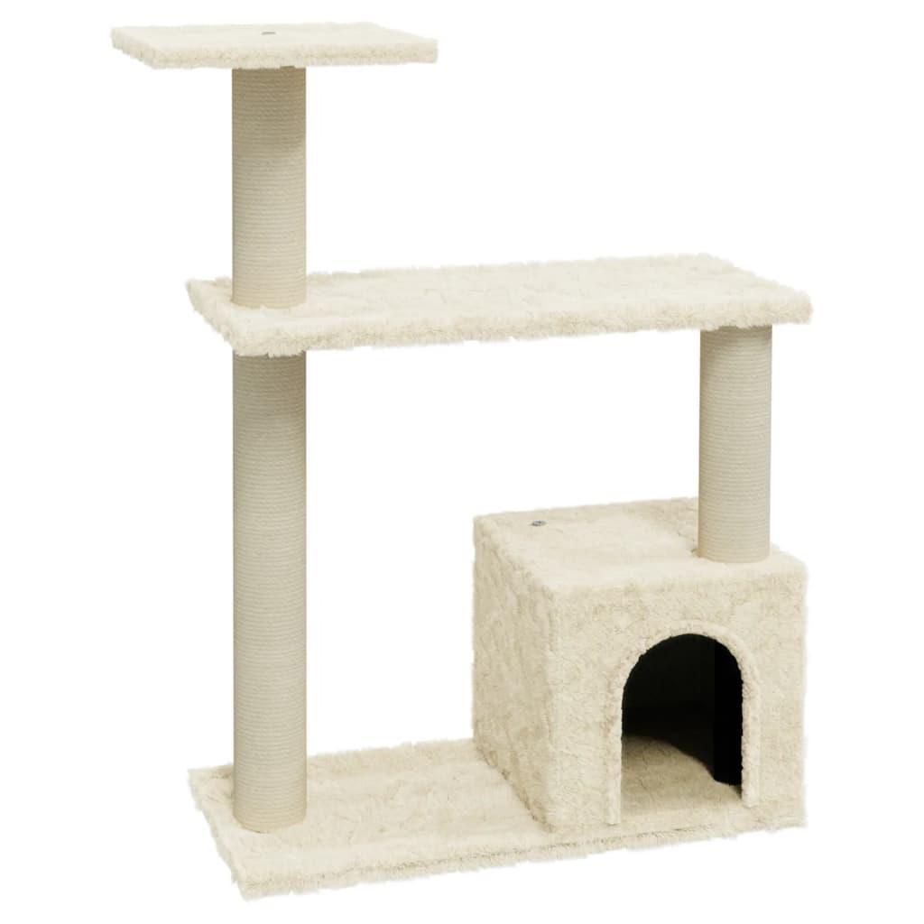 Arbre à chat avec griffoirs en sisal Crème 70 cm - Animalerie en ligne www.kat-shop.be