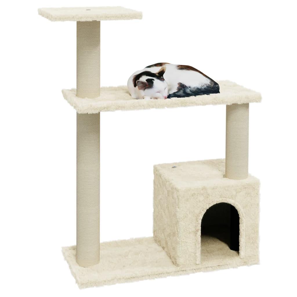 Arbre à chat avec griffoirs en sisal Crème 70 cm - Animalerie en ligne www.kat-shop.be