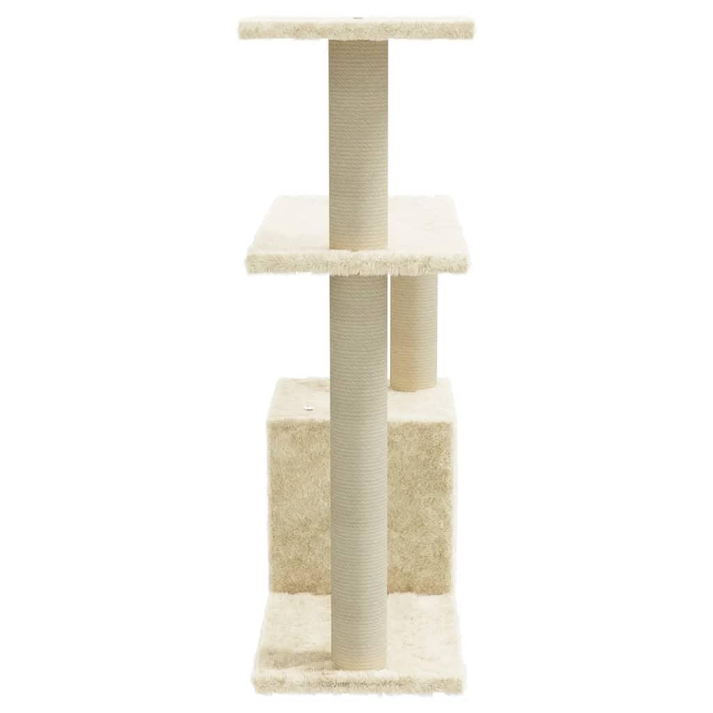 Arbre à chat avec griffoirs en sisal Crème 70 cm - Animalerie en ligne www.kat-shop.be