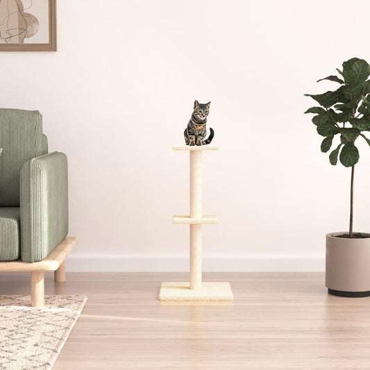 Arbre à chat avec griffoirs en sisal crème 73 cm - Animalerie en ligne Kat-Shop