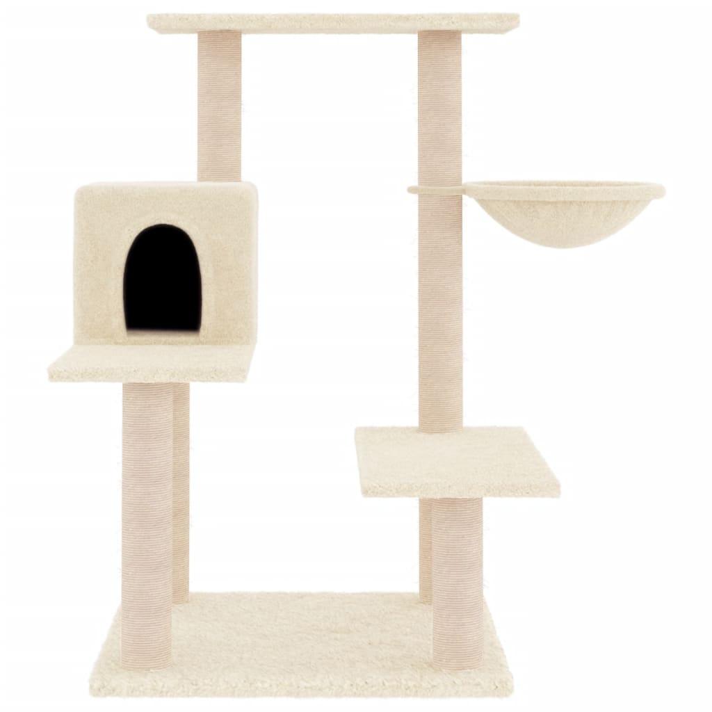 Arbre à chat avec griffoirs en sisal crème 82,5 cm - Animalerie en ligne Kat-Shop