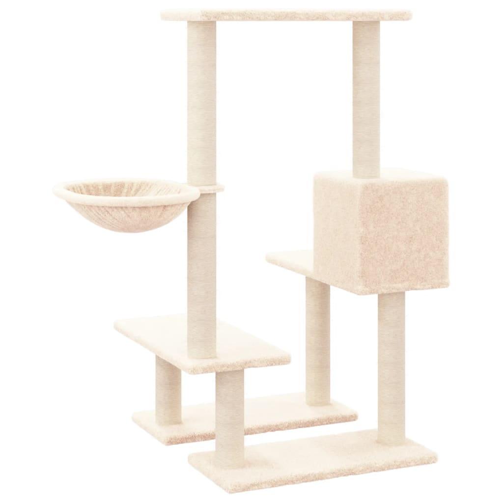 Arbre à chat avec griffoirs en sisal Crème 94,5 cm - Animalerie en ligne www.kat-shop.be