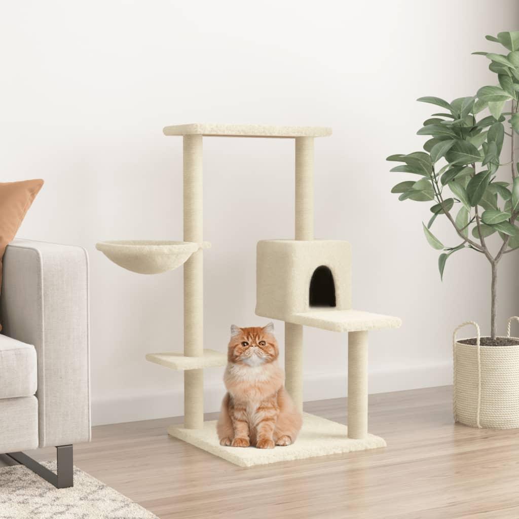 Arbre à chat avec griffoirs en sisal Crème 95 cm - Animalerie en ligne Kat-Shop