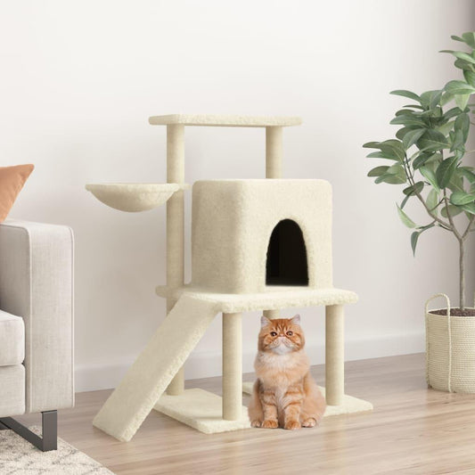 Arbre à chat avec griffoirs en sisal Crème 96,5 cm - Animalerie en ligne Kat-Shop