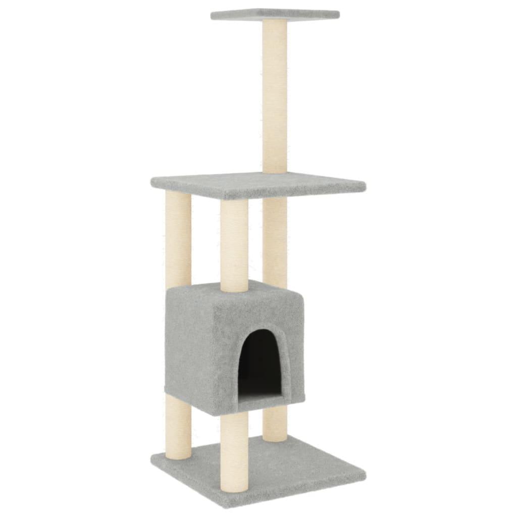 Arbre à chat avec griffoirs en sisal Gris clair 104 cm - Animalerie en ligne Kat-Shop