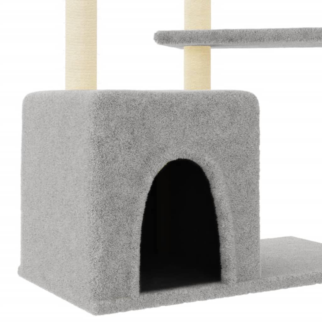 Arbre à chat avec griffoirs en sisal gris clair 107,5 cm - Animalerie en ligne Kat-Shop