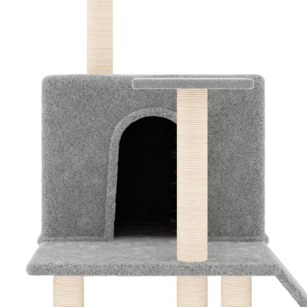Arbre à chat avec griffoirs en sisal Gris clair 109 cm - Animalerie en ligne www.kat-shop.be