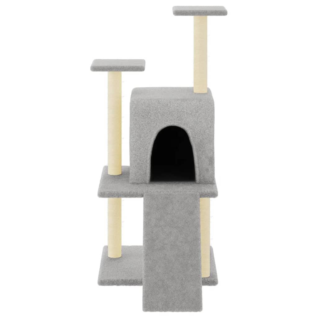 Arbre à chat avec griffoirs en sisal gris clair 110 cm - Animalerie en ligne Kat-Shop