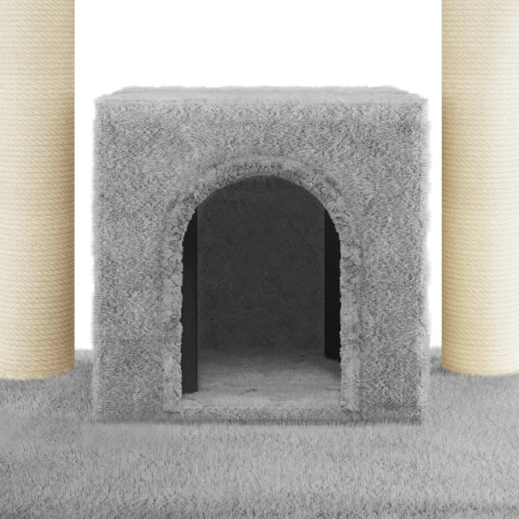 Arbre à chat avec griffoirs en sisal Gris clair 110 cm - Animalerie en ligne www.kat-shop.be