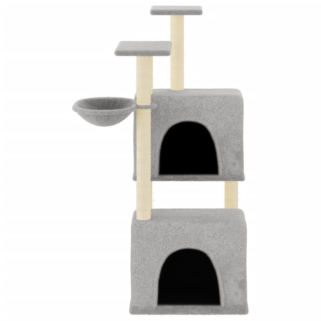 Arbre à chat avec griffoirs en sisal gris clair 122 cm - Animalerie en ligne Kat-Shop