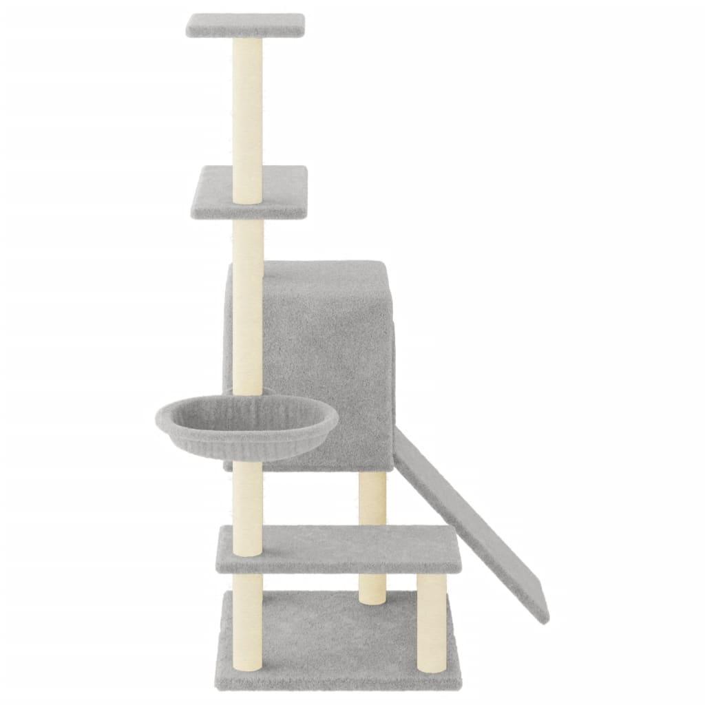 Arbre à chat avec griffoirs en sisal gris clair 130,5 cm - Animalerie en ligne Kat-Shop