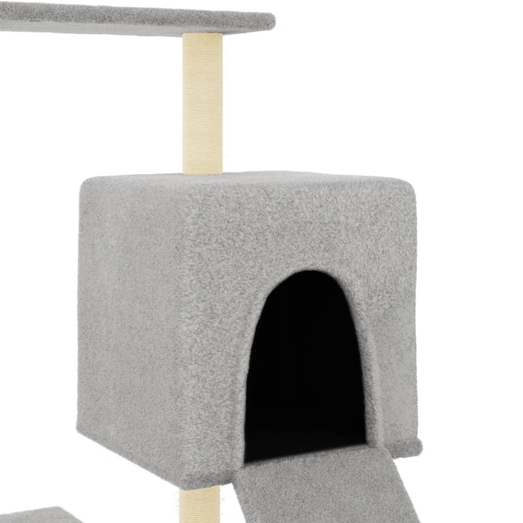 Arbre à chat avec griffoirs en sisal gris clair 130,5 cm - Animalerie en ligne Kat-Shop