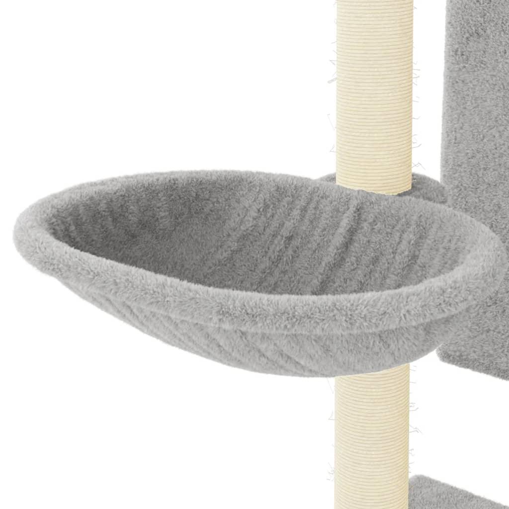 Arbre à chat avec griffoirs en sisal gris clair 130,5 cm - Animalerie en ligne Kat-Shop