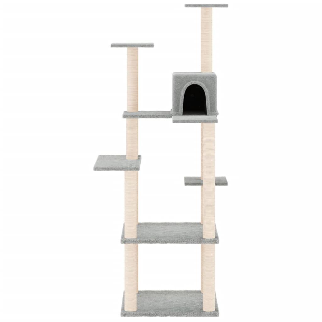 Arbre à chat avec griffoirs en sisal Gris clair 153 cm - Animalerie en ligne www.kat-shop.be