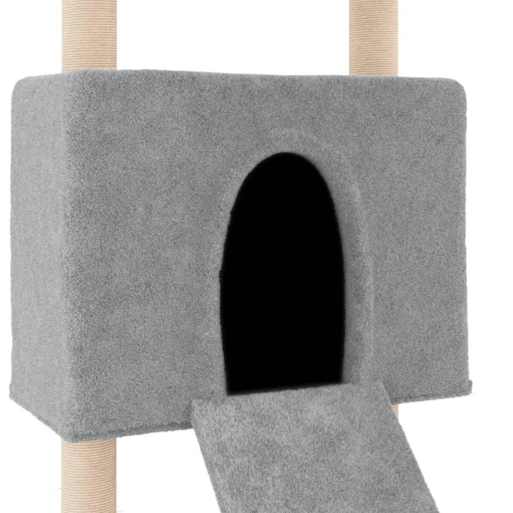 Arbre à chat avec griffoirs en sisal Gris clair 153 cm - Animalerie en ligne Kat-Shop
